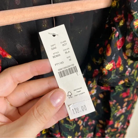 J.Crew Ruffleneck Top In Midnight Vintage Floral - Picture 5 of 8